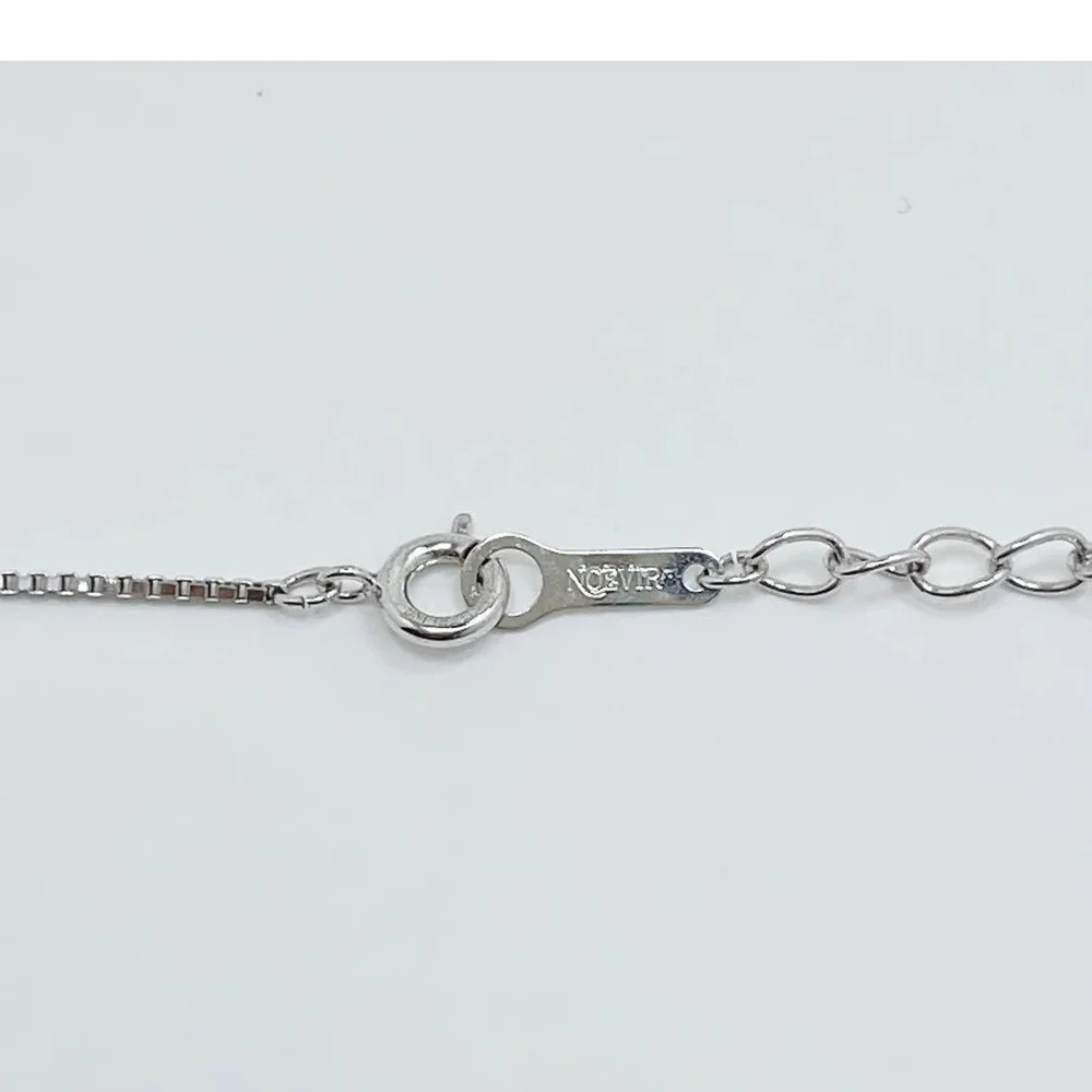Tasaki Noevir Akoya Pearl & Diamond Lariat Pendant Necklace*Silver *15-16
